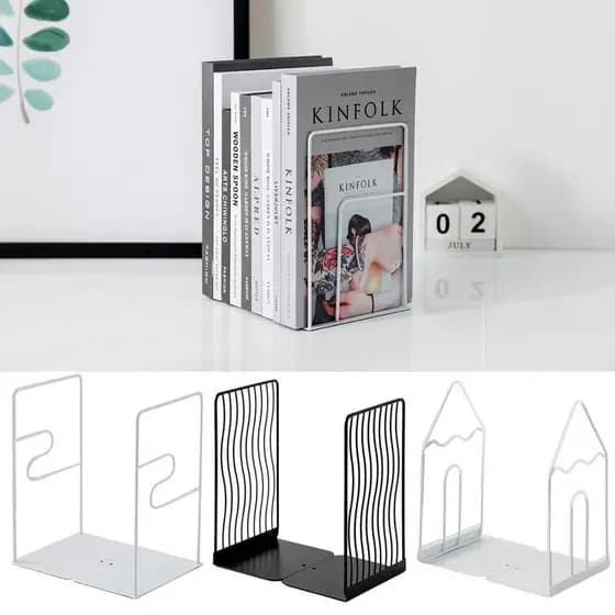 Suportes Para Livros De Metal  , Suporte Simples E Resistente Antiderrapante Documentos Com Economia De Espaço