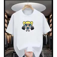 Camiseta Feminina Menina Fofa Poderosa Academia Treino 100% Algodão
