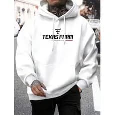 Moletom Masculino Moletom Canguru Blusa de Frio Unissex Moletom Estampado Texas Farm Moletom Unissex Streetwear Top
