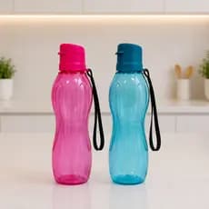 Garrafa de Água Squeeze Pet Plástico 500ml Azul Rosa