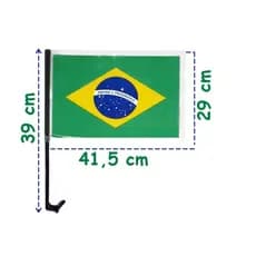 10 Haste com Bandeira do Brasil para Carro 30x40cm – Leka Plas