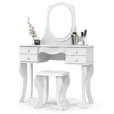 Penteadeira Princesa Maquiagem Acessórios Com Banqueta - Branco