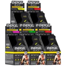 Kit 5x Caixas Energel Black Com Cafeína Bodyaction - Gel de Carboidratos Total 50 Sachês Pedal Bike
