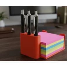 Suporte Organizador Para Post-it E 3 Canetas Moderno Premium - Pronta Entrega