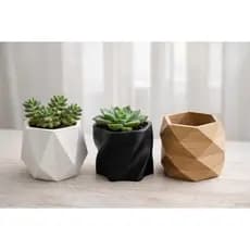 Kit com 3 Mini Vasos Geométricos Premium – Destaque Sua Decoração com Estilo Moderno