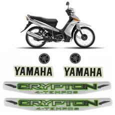 Kit Adesivos Faixas De Carenagem Moto Yamaha Crypton Prata 2011