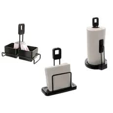 Kit Organizador de Mesa Porta Sachês Guardanapos e Papel Toalha Praticidade e Estilo para Cozinha e Escritório