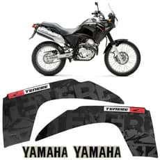 Kit Adesivos Faixas De Carenagem Moto Yamaha Xtz 250 Teneré Preta 2013