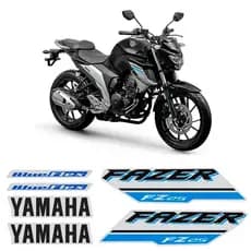 Kit Adesivos Faixas De Carenagem Moto Yamaha Fazer 250 Fz25 Preta 2018/2020