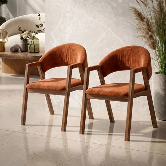 Conjunto de Poltronas Estofadas Cadeiras Para Sala Em Madeira Maciça