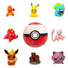 Kit Mini Pokemons Com Pokebola Colecionaveis Aleatorios Para Crianças
