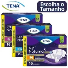 Fralda Geriátrica Tena Slip Noturna Mega 16 Unidades Escolha o Tamanho
