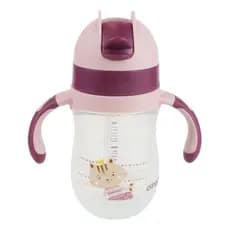 Copo Anatômico com Canudo de Silicone – Clingo Rosa Gatinha, 220ml