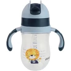 Copo Infantil com Canudo e Alça (220ml) – Tema Leão (Clingo)
