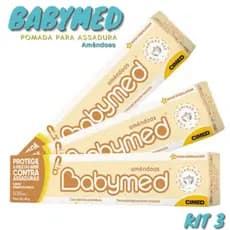 Kit 3 Pomadas Babymed Amêndoas 45g - Proteção Preventiva contra Assaduras