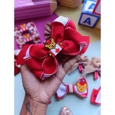 kit de laços Maple Bear/laços escolares Maple/volta as aulas Maple Bear/tiara dinfantil Maple Bear laço escolar vermelho