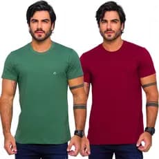 Camiseta Masculina Com Gola Redonda Top Malha 100% Algodão Tamanho Plus Size Camiseta Básica