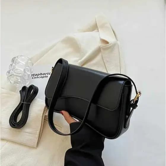 Bolsa feminina meia lua baguete de ombro e mão com alça transversal balada tendência