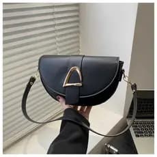 Bolsa feminina meia lua luxo com alça de ombro e transversal regulável envio imediato