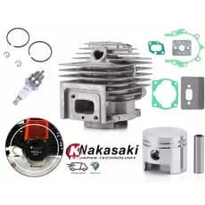 Kit Cilindro Pistão Anel Juntas Vela Para Roçadeira Nakasaki 63cc 65cc Pro 70cc / Multifuncional