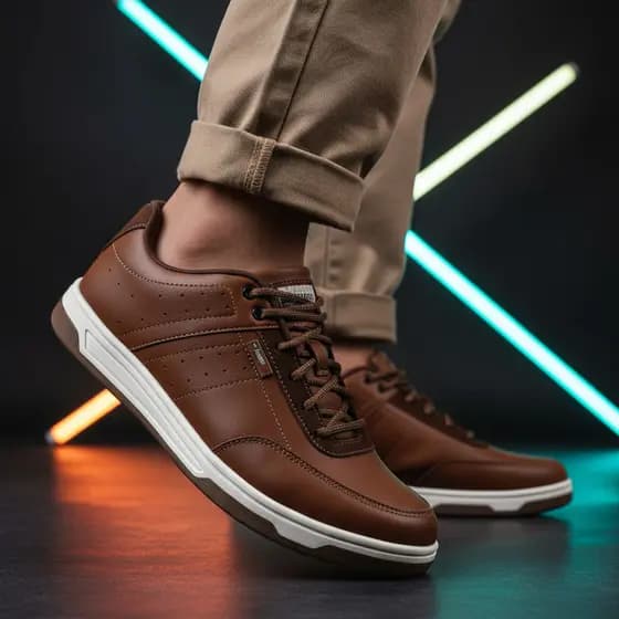 Sapatenis Casual Masculino Confortável Estilo Esportivo em Couro Sintético com Solado Antiderrapante