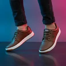 Sapatenis Masculino Casual Confortável Estilo Esportivo em Couro Sintético com Solado Antiderrapante
