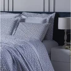 Capa Edredom Duvet Casal + Fronhas Estampada Poa 3 Pcs 400 Fios com Ziper Confort