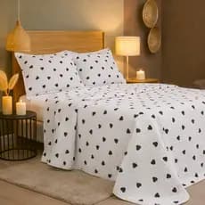 Kit Cobre Leito Queen King e Casal Com Porta-Travesseiro 3 Pecas Piquet