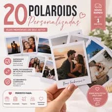 20 Polaroids Personalizadas 5x7 | Revelação de Fotos | Papel Fotográfico Premium