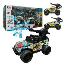 Carrinho De Controle Remoto Off Road Lançador De Bolinhas