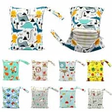 sacola impermeável bebê  baby land em PUL com ziper para fraldas ecológicas sujas, roupas molhadas várias utilidades
