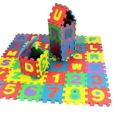 Tapete EVA 36 peças para crianças alfabeto numerais brinquedo educativo colorido