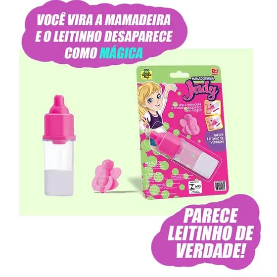 Mamadeira Mágica Com Chupeta Boneca Leite Brinquedo Acessório Reborn