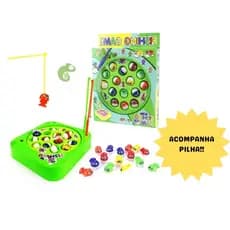 Brinquedo Jogo Infantil Pescaria Pega Peixe Pesca Maluca + Pilha Brinde
