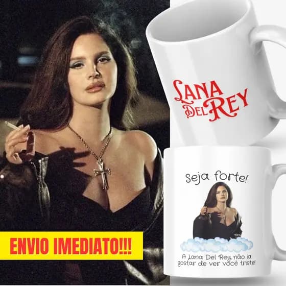 Caneca Xicara Porcelana 325ml Seja Forte Lana Del Rey Fã Casa Decoração Personalizada Presente