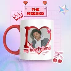Caneca Xicara Porcelana 325ml The Weeknd XO Namorado Fã Personalizada Presente Decoração Casa