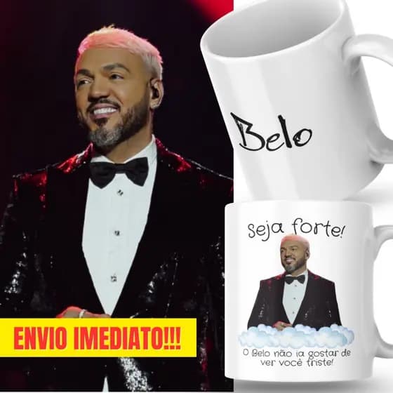 Caneca Xicara Porcelana 325ml Seja Forte Belo Pagode Fã Personalizada Presente Decoração Casa