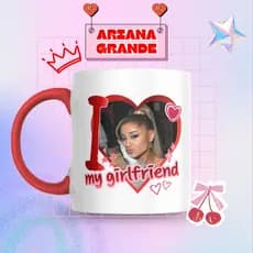 Caneca Xicara Porcelana 325ml Ariana Grande Arianator Namorada Personalizada Presente Decoração Casa