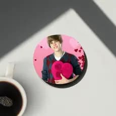 Porta Copos Descanso Copos Redondo Bolacha MDF Justin Bieber Personalizado Presente Casa Decoração