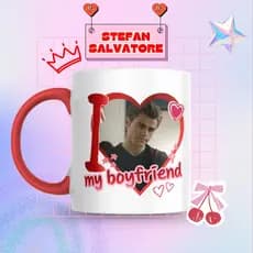 Caneca Xicara Porcelana 325ml Stefan Salvatore Vampire Diaries Personalizada Presente Decoração Casa