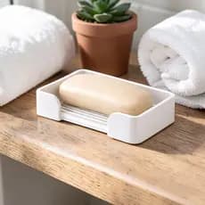 Saboneteira Moderna  com Drenagem Porta Sabonete para Banheiro Cozinha Pia | Suporte Sabonete  Minimalista