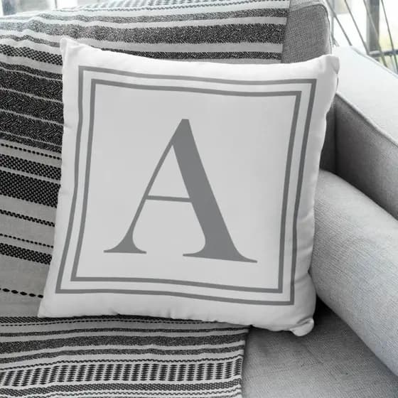 Capas De  Almofada Decorativa Almofada Para Sala Cama de Casal Com Inicial Personalizada Minimalista Capas de almofada