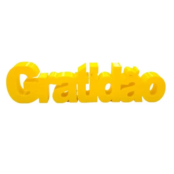 Palavra Decorativa Gratidão 20 x 1,5 x 5 Amarelo