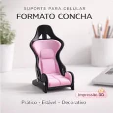 Suporte Porta Celular Concha Impressão 3D Base Decorativa Mesa