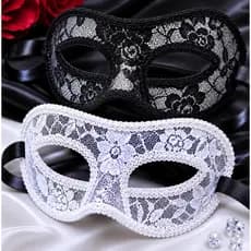 2 Máscaras de Renda Veneziana Feminina Masculina Para Festa Baile