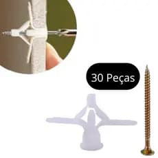 Kit 30 Bucha Gesso 15-23mm Drywall parafuso Phillips Bucha8mm