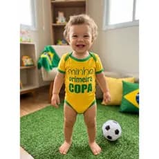Body Minha Primeira Copa - Brasil - Algodão Bebês