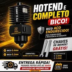 HOTEND COMPLETO COMPATÍVEL Bambu Lab A1 / A1 Mini | Bico Aço Endurecido | Envio Rápido
