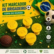 Kit Marcadores para Brigadeiro Tema Futebol Copa do Mundo | Impressão 3D | Envio Rápido