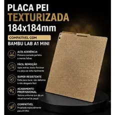 Placa PEI Texturizada 184x184 Compatível Bambu Lab A1 Mini